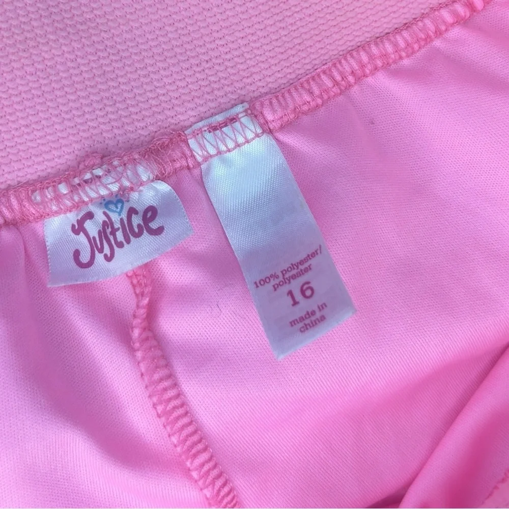 JUSTICE Girls Pink Sequin Sparkly Skort
